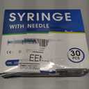 30 Pack 5ml Syringes with Needle-22Ga 1.5 Inch Needle with Luer Lock, Individually Sealed Packaging