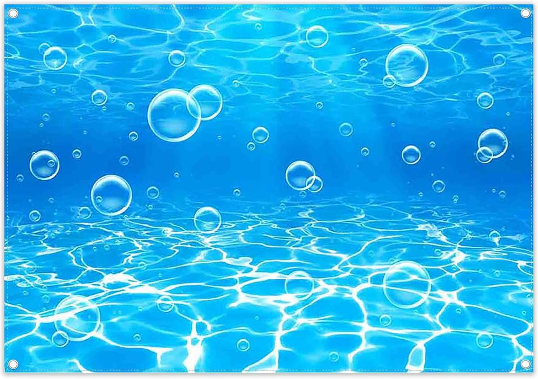 7x5ft Summer Swimming Pool Photography Backdrop Blue Splash Water Ripple Bubble Background Baby Shower Ocean Party Decorations Photo Banner Props