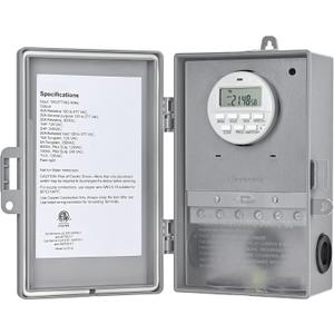 DEWENWILS Pool Pump Timer, Digital Timer Box, 2HP 40A 120-277 VAC, 7-Day 20 ON/Off Programmable Timer Switch for Water Heater, Pool Pump, SPA, Motor, ETL Listed Gray