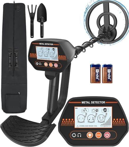DetectTrek Metal Detector for Kids, 8" Waterproof Coil, Fun LCD Display with All Metal & Disc Modes, Adjustable Lightweight Starter Kit for Junior Treasure Hunts, Gifts for Kids Ages 8-12, MD-4070