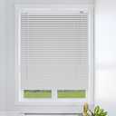 Aluminum Mini Blinds, 1" Slat Cordless Window Shades, Waterproof Venetian Blind W 10 20 35 36.5 48 56 72'' Room Darkening Horizontal Mini Blinds for Indoor Privacy Office Home Anti-UV(White)