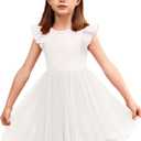 Arshiner Toddler Tutu Dress Little Girls Fluffy Summer Dresses Casual Party Tulle Sundress for Kids (Size 80, White)