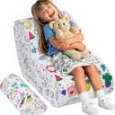 Graffiti Kids Couch SofaDIY Colorful Artistic Design, Ultra-Soft Comfort for Toddler Chair, Cute Graffiti Pattern Sofa for Girls and Boys, Comfy Toddlers Chairs for Bedrooms Living Rooms