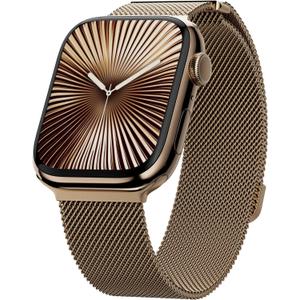 MAGEASY Milanese Band for Apple Watch Series 11, Ultra 3, SE3 - Magnetic iWatch Bands for Women, Strong Magnets | for 44mm 45mm 46mm 49mm Apple Watch 1-7/8/9/10/11/SE2/SE3/Ultra2/Ultra3 (Gold) Size: for 44/45/46/49mm Apple Watch