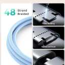 Travel Essentials,3 in 2 USB C Cable for Apple Watch Charger,iPhone Charger,Multi Charging Cable,Cruise Vacation Camping Essentials,Portable for iWatch Series 11-2/Ultra/SE & iPhone 17-12,Car,Blue