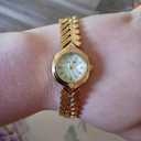 Small Gold Watches for Women's Dainty Analog Dress,Unique Designer Trendy Bangle Bracelets for Women Diamond Watch Oval Case Mother of Pearl Dial, Water Resistant with Tools