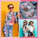 Wavwavw 50 Pcs Themed Iron on Patches Applique with Words Embroidered Sew on Cloth Colorful Multiple Styles Patches for Clothes Hats Backpacks Jackets Accessories Souvenirs Gifts(Funny Bar)