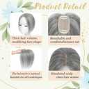 Hair Toppers for Women Real Human Hair, 360 3D Cover Toppers Hairpieces for Women with Thinning Crown Side Bangs Realistic Scalp Hairline (Gray02, Side Bangs)