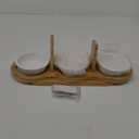 Elevated Cat Bowls, 2 Heights Adjustable Raised Dog Bowl Stand, 3 Ceramic Bowls for Cats and Small Dogs, 15 Tilted