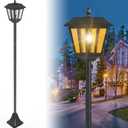 A.bigwhale 67" Solar Lamp Post Lights Outdoor Post Lights Waterproof Vintage Street Lights for Garden, Lawn, Pathway, Driveway, Front/Back Door