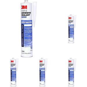 3M 7000000623 Marine Adhesive Sealant - 10 oz., White (Pack of 5)