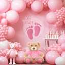 Lenwen 5 Pcs Baby Shower Bear Stuffed Decorations Animal Cute Plush Toy 14 Inch Stuffed Bear Plush Dolls in Bulk for Baby Shower Christmas Birthday Wedding Home Decorations (Girl)