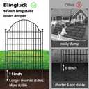 10 Panels No Dig Decorative Garden Fence for Yard, 40in (H) x 23.6ft (L) Rustproof Metal Wire Temporary Dog Fence, Animal Barrier Fencing Patio Panel Border with Temporary Ground Stakes
