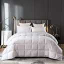 Lightweight Goose Down Comforter Cooling Blanket Duvet for Summer/Warm Weather,Ultra Soft Fabric 750 Fill Power White King Size