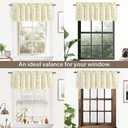 DriftAway Boho Linen Blend Kitchen Valance Curtain Blackout 18 Inch for Living Room Lined Rod Pocket Floral Farmhouse Country Short Curtains for Small Windows 1 Panel