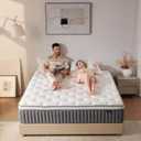 10 Inch Queen Size Hybrid Mattress with Gel Memory Foam and Individual Pocketed Coils for Motion Isolation & Edge Support, Medium Firmness for Pressure Relief, CertiPUR-US Certified,in a Box