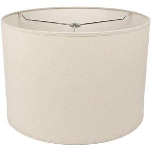12" Wx 10" H Drum Lampshades, No Assembly Required, Fabric Lampshade for Table Lamp, Bedside Lamp, Floor Lamp, Metal Spider Fitter, Beige