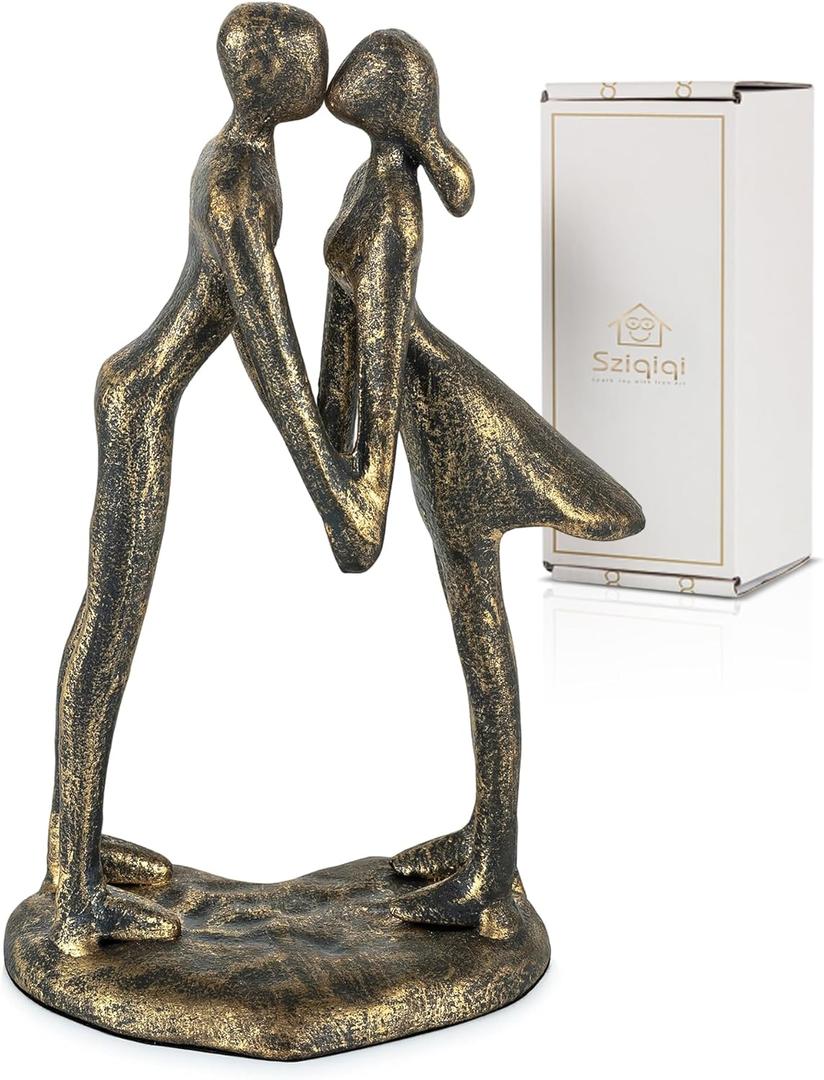 Sziqiqi 8th Anniversary Couple Gifts: 8 Year Anniversary Wedding Gifts for Him Her - 8th Wedding Gift for Husband Wife - Gift for Christmas Birthday Valentines Day Kissing Couple Figurines