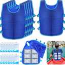 Hicarer 6 Pcs Cooling Vests Men Women, Ice Vest with 72 Ice Packs, Cool Jacket for Hot Weather Summer Workout