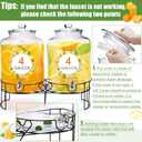 Honeydak 2 Pack 4 Gallon Glass Beverage Dispenser with Stand and Spigot Leakproof Glass Drink Beverage Storage for Valentine's Parties Mason Jar Dispenser with Lids