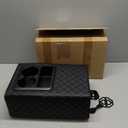 Supin Upgraded Car Seat Armrest Organizer with Cup Holders & Phone Slot - Large Capacity Heightening Storage Pad for SUV/Truck/Home Sofa/Outdoor, Multifunctional Durable Car Accessories (Plaid)