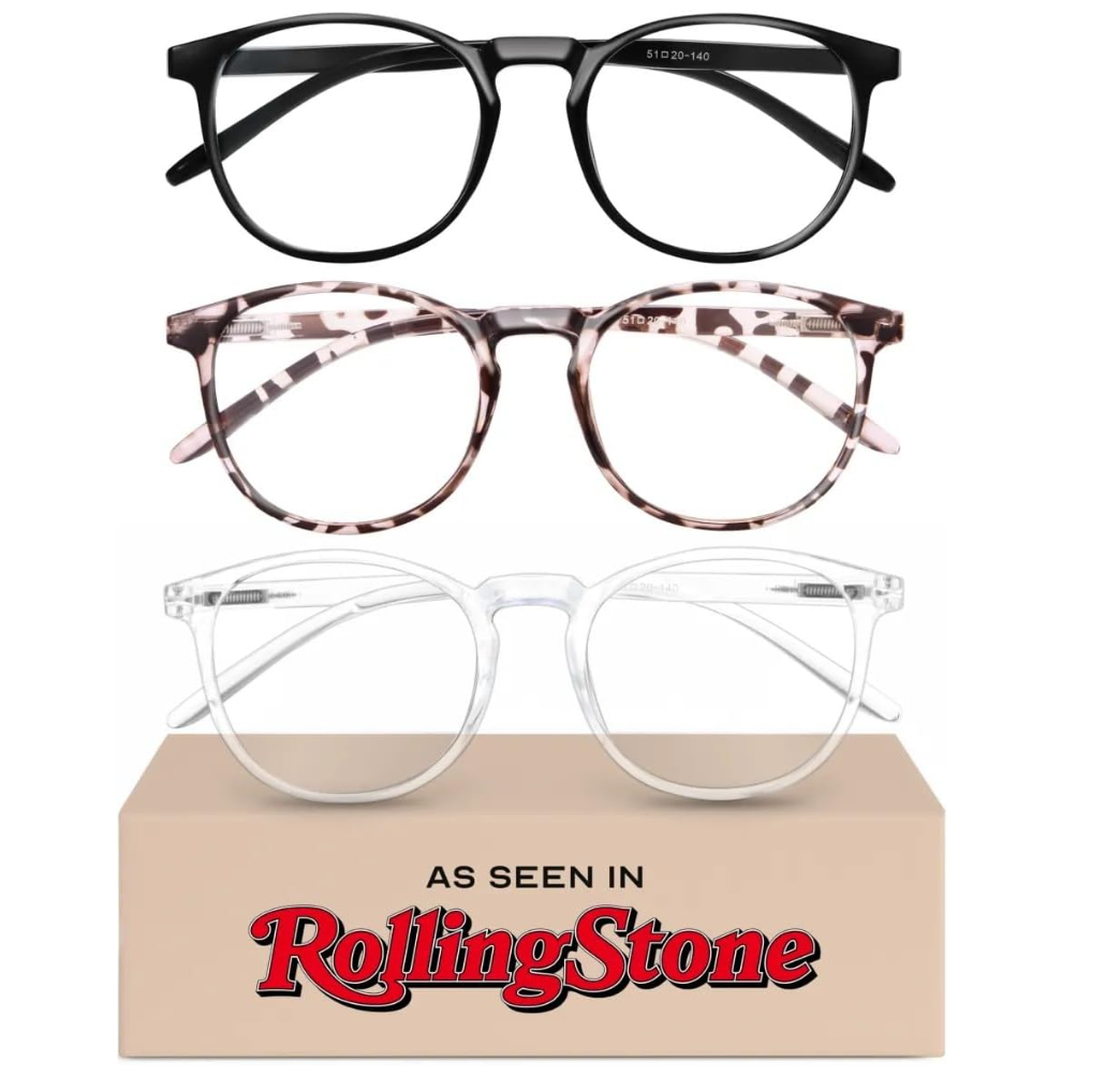 IBOANN Chic & Comfy Blue Light Glasses for Women  3Pack Round Frames, ScreenReady Style with UV Protection Coating