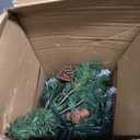 HMASYO 2 Pack Pre-Lit Artificial Christmas Tree Urn Filler, Lighted Christmas Flocked Pine Trees Planter Filler with 50 LED Lights, Weatherproof Sparkle for Entryways, Patios Outdoor Christmas Decor