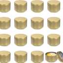 MECCANIXITY 3oz Candle Tins, 16pcs Metal Candle Tins Jars with Lids Round Empty Tin Can Containers Bulk for Storage Tea and Making DIY Arts Crafts Christmas Gifts, Gold Tone