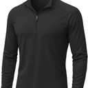 KEFITEVD Men's UPF 50+ Sun Protection Shirts Long Sleeve 1/4 Zip Up T-Shirt Quick Dry UV Fishing Running Rash Guard, 2XL