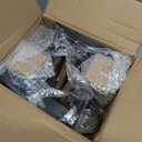 HOXIYA DIMMABLE Battery Operated Wall Sconce Set of 2, Industrial Wireless Wall Lighting Fixture, Faux-Wood Black Rechargeable Wall Lamp, Battery Powered Wall Decor for Bedroom Hallway, Bulb Included