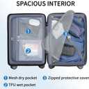 KROSER Hardside Expandable Carry On Luggage 22x14x9 Airline Approved With Front Business Pockets, 20 Inch Suitcases with Wheels, Carry on Suitcase with TSA Lock & USB Port, Navy