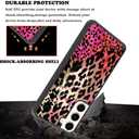 KANGHAR Case Compatible with Samsung Galaxy S24 5G,Black Leopard Design,Tire Texture Non-Slip +Shockproof Rugged TPU Protective Case for Galaxy S24-Pink Leopard