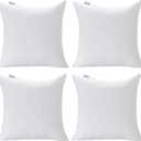 Acanva Premium Polyester Stuffer Square Form Sham Throw Pillow Inserts, 18 in, 4 Count, White