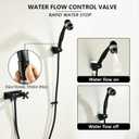 Black RV Shower Faucet with 3-Modes Shower Head and Hose, All Metal Camper Shower Faucet Replacement, 4" RV Outdoor for Travel Trailer, Camper, Motorhome