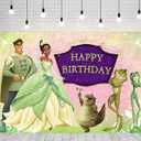 Princess Tiana Backdrop for Birthday Party Supplies 5x3ft Tiana Photo Backgrounds Princess and The Frog Theme Baby Shower Banner for Birthday Cake Table Decoration