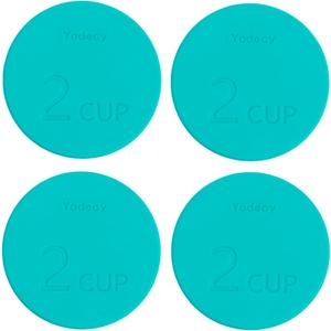 Silicone Bowl Lids fit Pyrex Glass Bowls 7200-PC 2 Cup, Yodecy Silicone Bowl Lids fit Anchor Hocking Glass Bowls 7200-PC 2 Cup,Replacement Lids 4.76in(4 Pack Blue-green,Container not Included)