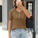Kistore Short Sleeve Sweater for Women Fashion Clothing 2026 S-XL