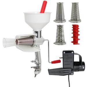 Johnny Apple Sauce Maker, Tomato Sauce Maker, Salsa, Pumpkin Puree, Remove Skins & Seeds From Produce, Model 250 Clamp Based Food Strainer with Electric Motor (Strainer + Motor + Accessories)