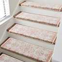 RORA Bullnose Stair Treads for Wooden Steps, Non Slip Stair Carpet 7pcs