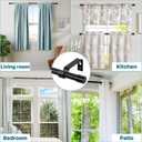 Curtain Rods for Windows 28 to 48 inch, Black Curtain Rod 2 Pack, 5/8" Diameter Metal Curtain Rod Set of 2 with Brackets, Splicing Adjustable Curtain Rod for Bedroom, Living Room, Kitchen, Black