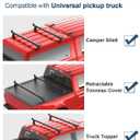 57" Universal Roof Ladder Rack for Van & Pickup Truck Cap & Topper, Roof Rack, 2 Bars, Heavy Duty Aluminum Ladder Roof Van Rack Truck Rack (Drilling Required) Adjustable Ladder Rack (Black)
