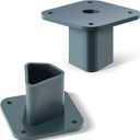 Nuanchu 2 Pcs T Post Mounting Plate Compatible with Most Standard Fence Post Pole Mount Flange 3 x 3 x 2.09 Inch Inch Mounting Plate for Bird Houses Bird Feeder Mailboxes and More (Plastic,Dark Green)