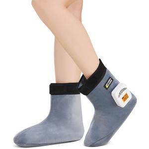 AOBOCO Feet Warmers for Massager - Cordless Feet Heating Pad for Achilles Tendonitis, Portable Heated Ankle Brace with 5000mAh Rechargeable, 104-140 Heat Levels, 3 Vibration Modes