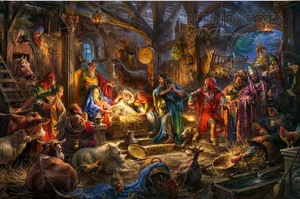 1008-piece Jigsaw Puzzle Advent Calendar featuring a nativity scene