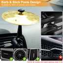 Mini Car Drum Cymbal For Car Air Vent (Gold)  Crash Cymbal Dashboard Ornament Accessory for Musicians, Drummers, Music Lovers  Funny Auto Interior Gift for Men Women Teens (1 Pack)