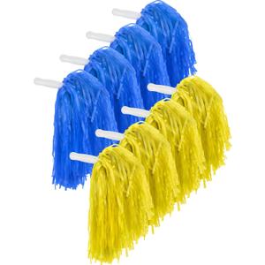 12 Pack Cheerleading Pom Poms Sports Dance Cheer Plastic Pom Pom for Sports Team Spirit Cheering (Blue and Yellow)