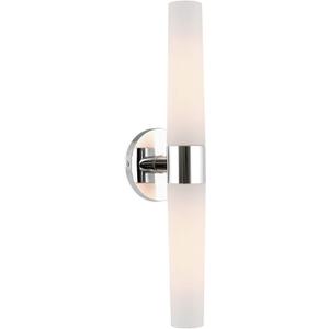 Kira Home Duo 21" Modern 2-Light Wall Sconce with Frosted Opal Glass Shades, for Bathroom/Vanity, Chrome Finish