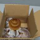 Woho Candlestick Holders Set of 4, Amber Votive Candle Holders for Fall Wedding Table Centerpiece, Ribbed Glass Taper Candle Holders for Dinner Party Halloween Thanksgiving Decor