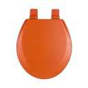 Toilet Seat, Slow Close, Soft Touch, Ultra-Smooth Matte Finish (No Orange-Peel Texture), Premium Moulded Wood, Quick Release, PIKLiDS (Orange, Round)