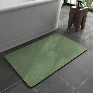 MontVoo -Bath Mat Rug-Rubber Backing Non Slip Quick Dry Absorbent Thin Bathroom Rugs Fit Under Door-Faux Suede Surface Bathroom Floor Mats-Shower Rug for in Front of Bathtub Shower Sage Green 16"x24"